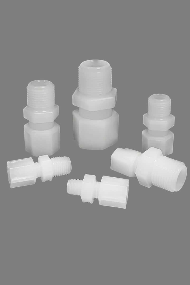 PVDF Threaded Fittings Precision Machined
